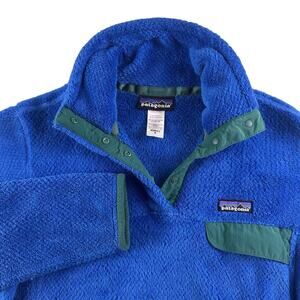 Patagonia Women’s M Medium Re Tool T- Snap Pullover Fleece Jacket Polartec Blue